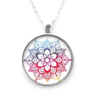 Naszyjnik duży wisior łańcuszek boho hippi mandala