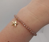 Bransoletka z koralikami na gumce z zawieszką ręcznie robiona hand made