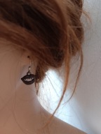 Kolczyki zęby wampira emalia horror Halloween