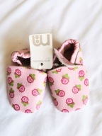 Kapcie papetki skóra naturalna 0-3m f. M Wkł 8,6cm