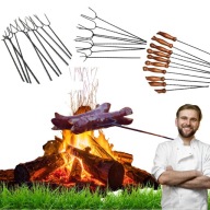 WIDELEC OGRODOWY WIDEŁKI KIJE DO OGNISKA GRILLA KIEŁBASY KIJKI 120CM 10SZT