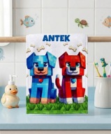 Ręcznik dziecięcy pieski minecraft, z imieniem personalizacja 40/50cm