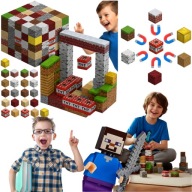 KLOCKI MAGNETYCZNE KONSTRKCYJNE DLA DZIECI MINECRAFT DUZE MAINCRAFT 100 SZT