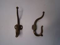 stary stylowy mosiężny wieszak ścienny 2szt