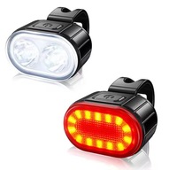 LAMPKA ROWEROWA PRZEDNIA I TYLNA LED MOCNA AKUMULATOROWA DO ROWERU ZESTAW