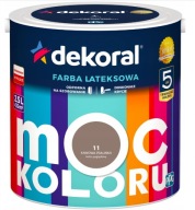 Dekoral MOC KOLORU Farba lateksowa do wnętrz kawowa pralinka 5l