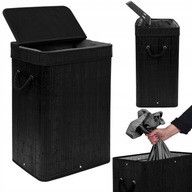 KOSZ BAMBUSOWY NA PRANIE BIELIZNĘ Z POKRYWĄ POJEMNIK ORGANIZER DUŻY 80L