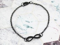 czarna bransoletka znak nieskończoności aesthetic alternative grunge BC67