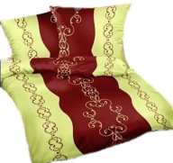 pościel z satyny 140x200 + 1x70x80 zamek S 993 Pałacowa bordo G-o