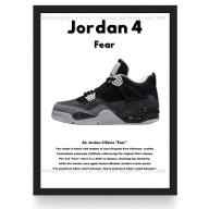 Plakat Jordan 4 "Fear" Empty (Czarna/Biała Ramka)