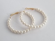 KOLCZYKI DUŻE KOŁA POZŁACANE PEREŁKI