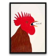 Plakat z ramą 21x30 cm Wkurzony Kogut Nowoczesny Styl | Pomysł na Prezent