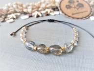 RUTYL bransoletka z szary kwarc z rutylem złote toho BlackberriesArts nr2