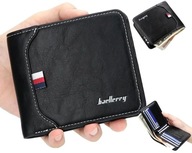 PORTFEL MĘSKI SKÓRZANY CZARNY ELEGANCKI MAŁY KIESZENIE PREZENT KLASYKA HIT