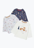 Matalan 3pack t-shirt długi rękaw bluzka 80 cm