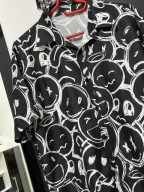 V Koszula czerń białe szkice animacje bajkowych twarzy rozmiar L