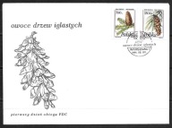 *FDC ROCZNIK 1991 Fi 3164-65 kas. OWOCE DRZEW IGLASTYCH
