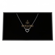 Srebrny Naszyjnik 50cm Celebrytka SERCE Cyrkonie Bling Prezent dla KOBIET