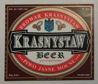 STARA ETYKIETA PIWO JASNE MOCNE BROWAR KRASNYSTAW