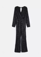 Czarny cekinowy kombinezon 36 S wieczorowy glamour idealny na Sylwestra