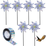 ODSTRASZACZ PTAKÓW WIATRAKI + TAŚMA ODBLASKOWA 50M 6 SZT ODSTRASZACZ PTAKÓW