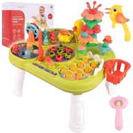 INTERAKTYWNY STOLIK EDUKACYJNY MONTESSORI WĘDKA MŁOTECZEK RYBKI MARCHEWKI