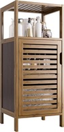 SZAFKA ŁAZIENKOWA REGAŁ PÓŁKA BAMBUSOWA ORGANIZER Z DRZWIAMI 86X36CM