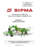 SIPMA ZK 650 WIR - instrukcja obsługi, katalog części zgrabiarki (2016-20)