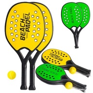 RAKIETKI PALETKI DO GRY W PADLA TENIS PLAŻOWY PADEL BADMINTON + PIŁKA