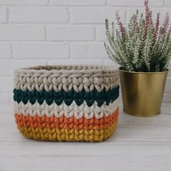 MAMAJASTUDIO Kolorowy kosz do przechowywania,kwadratowy koszyk 15x12cm.