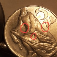 5 zł 1974 -Rybak z "trawką ", 'RYBKA' i " słoneczko", szer. data i PIĘKNA .