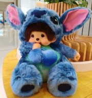 Małpka Monchhichi w ubranku duża 46 cm stich wielka