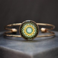 Bransoletka damska Mandala Premium Handmade Khaki Zielona boho hippie