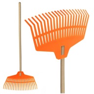 GRABIE DO LIŚCI/TRAWY WACHLARZOWE TWORZYWO SZTUCZNE TRZONEK DREWNO 39X168CM