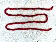 NOWY ŚWIĄTECZNY LANCUCH CZERWONY 186 CM