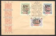*FDC ROCZNIK 1955 Fi 777 B3 kas. DNI KRAKOWA