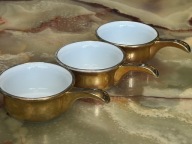 ROYAL WORCESTER ZŁOTE KOKILKI Z UCHWYTAMI 3 SZT