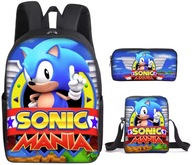 Trzyczęściowy zestaw plecak torebka piórnik do szkoły SONIC Sonic