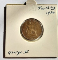 moneta Wielka Brytania 1/4 pens farthing Jerzy V 1920