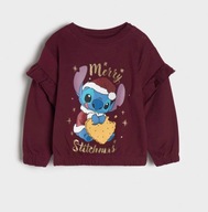 Dres ze Stitchem świąteczny bordowy 86cm