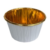 PAPILOTKI do MUFFINEK BABECZEK BIAŁO-ZŁOTE 50 szt SZTYWNE KUBECZKI FOREMKI