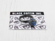 pierścionek kryształki czarny goth gotycki BC20