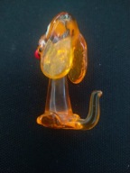 Piękny szklany pies, ręczna robota, szkło uranowe 5cm (A106)