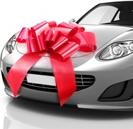 DUŻA CZERWONA KOKARDA XXL KUPNO SAMOCHODU AUTA MIESZKANIA DOMU PREZENT 75cm