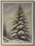 A2 PLAKAT OBRAZ, PLAKAT ŚWIERK CHOINKA ZIMA ŚNIEG LAS