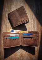 Portfel skórzany, ręcznie robiony, elegancki portfel męski, na prezent