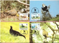 Azerbejdżan 1994, MC FDC 4szt. WWF ptaki, las, cietrzew