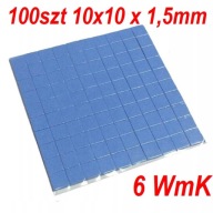 Termopad 100szt 10x10 x 1,5mm 6WmK Taśma Termoprzewodząca CPU GPU Cięty