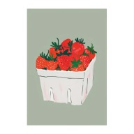 „Koszyk Truskawek” – Ilustrowany Plakat Kuchenny