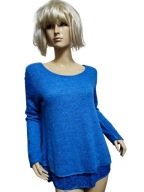 WŁOSKI sweter od spodu dzianina w kwiatki 38